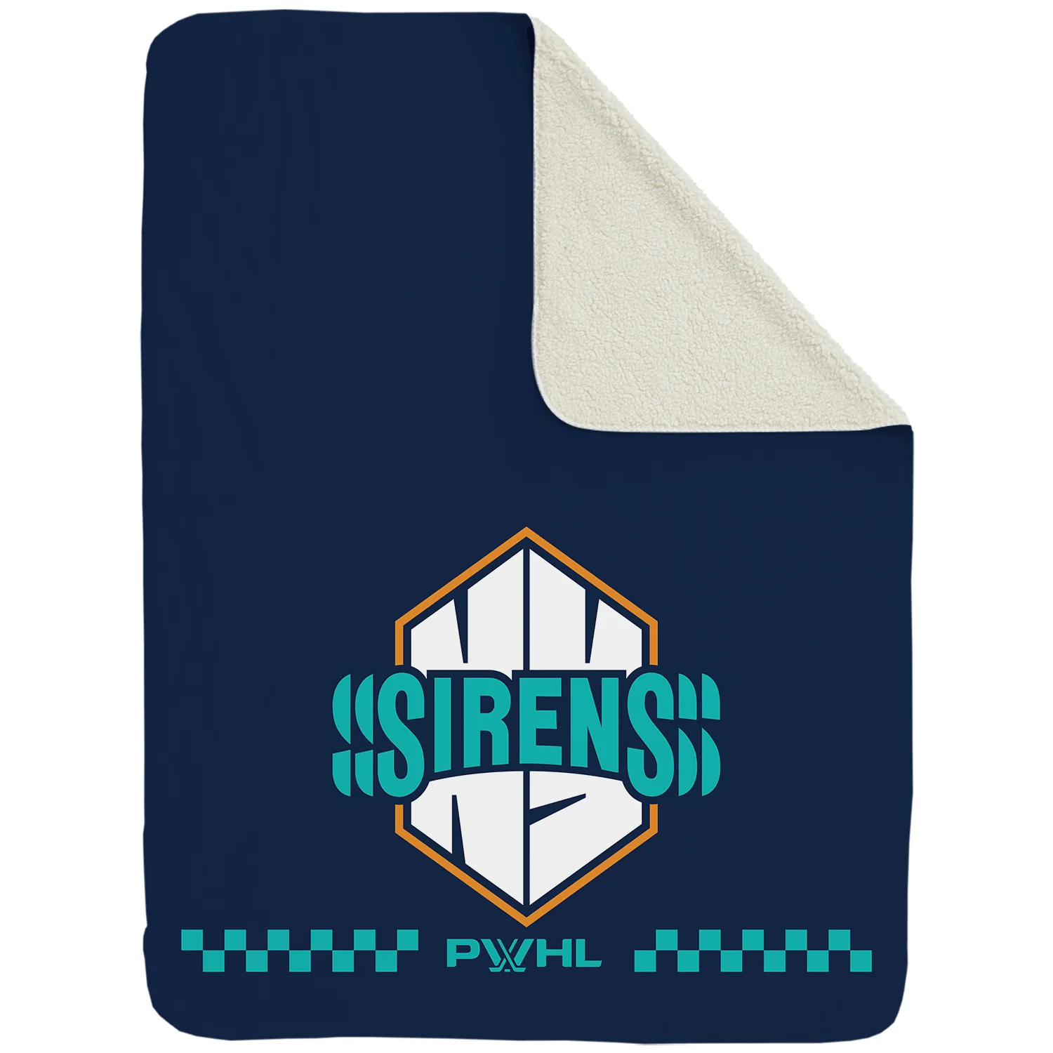 New York Sirens Large Sherpa Fleece Logo Throw Blanket