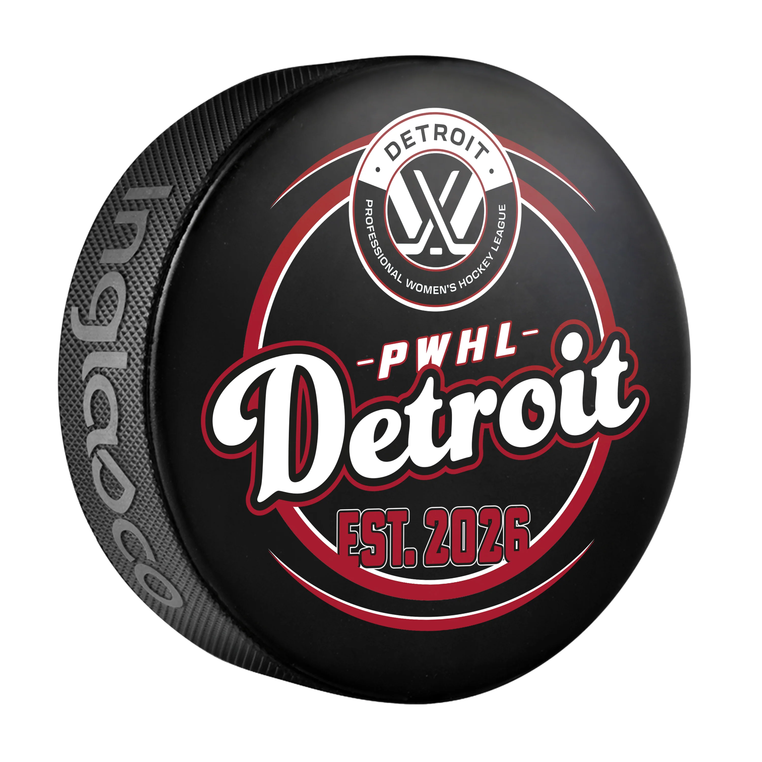 PWHL Detroit Inaugural Puck